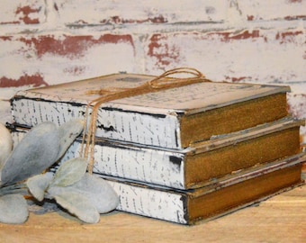 Vintage Book set, Vintage Books for Decor, Display, French Country Decor, Book shelf Decor, Farmhouse Decor