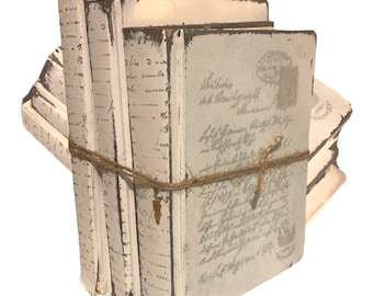 Old Book Stack, Book Decor, Shelf Decor, French Typography, Modern Farmhouse accessories, Rustic Decor, Books Book Lovers Gift, Bookish Gift