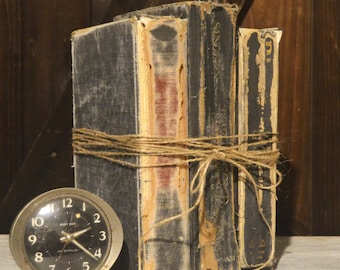 Vintage Book Bundle: Rustic distressed Books for Neutral Decor