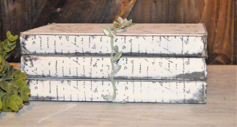 Old Book Stack, Book Decor, Neutral Shelf Decor, French Typography, Modern Farmhouse Decor, Rustic Home Decor, Housewarming Realtor Gift image 9