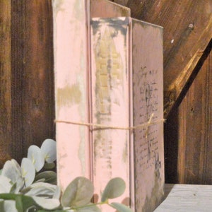アンティーク雑貨 Shabby Pink Old French Book Set. Old Book Stack, Painted Pink Vintage Book Bundle, French Love