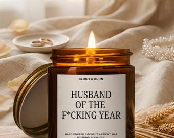 Husband of the Year Candle, Funny Gift, Anniversary, Wedding, Groom Candle