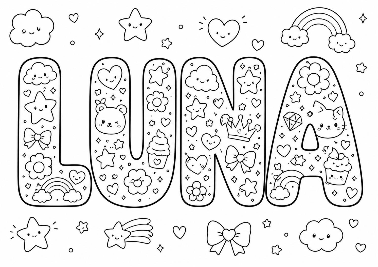Custom Name Coloring Pages, Personalized Kids Activity Book (printable ...