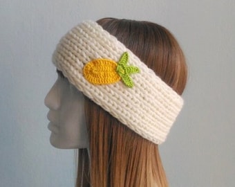 Pineapple Headband, Chunky Knit Headband, Head Wrap, Fruit Headband, Women Outfit, Winter Headband