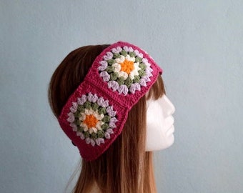 Boho Headband , Women's Boho Headband Earwarmer, Wide Headband,Crochet Cotton Headband, Hippie Headband, Boho Gift