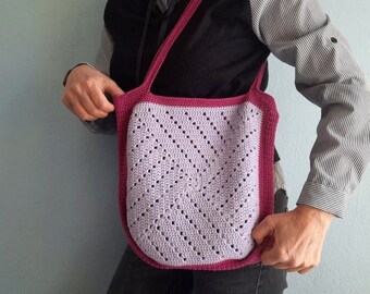 Granny Square Bag, Crochet Shoulder Bag, Boho Bag, Crochet Handbag, Granny Square Crochet Bag