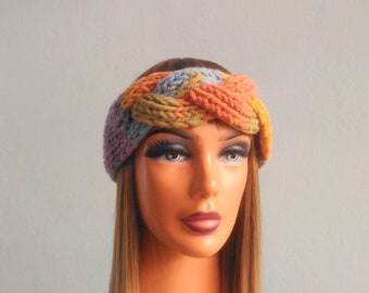 Woman Headband, Knit Headband, Chunky Headband, Women Headwrap, Multicolour Ear Warmer , Women Ear Muffs