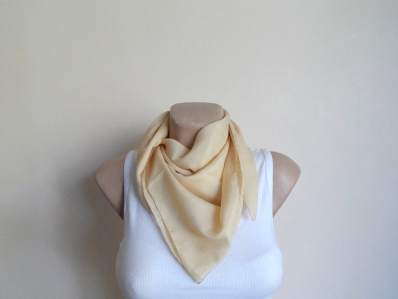 Pale Yellow Square Scarf, Women Scarf Scarves image 4