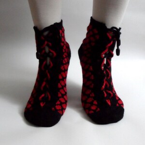 Slippers Socks, Home Slippers, Women Socks in Red Black image 5