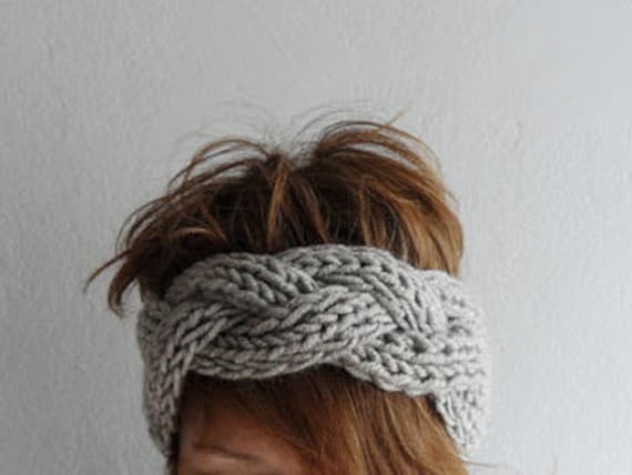 Knitted Headband,chunky Headband,ear Warmer Cabled Headband  display picture 2