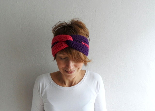 earwarmer New Knit The Change Tricot\u00e9 Twist Band Headband Handmade