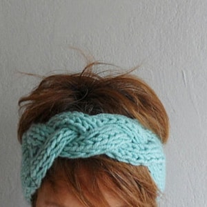 Knit Headband, Oversized Headband, Chunky Headband, Ear Warmer, Mint Green, Winter Accessories,Holiday Fashion