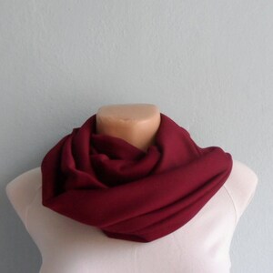 Burgundy Scarf, Infinity Scarf, Wine Circle Scarf, Scarves Women Fashion, Winter Scarf, Gift for her,Christmas Gift
