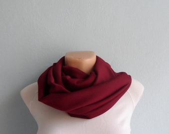 Burgundy Scarf, Infinity Scarf, Wine Circle Scarf, Scarves Women Fashion, Winter Scarf, Gift for her,Christmas Gift