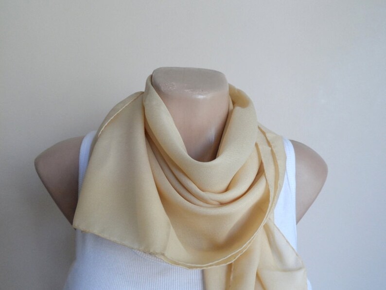 Pale Yellow Square Scarf, Women Scarf Scarves image 3