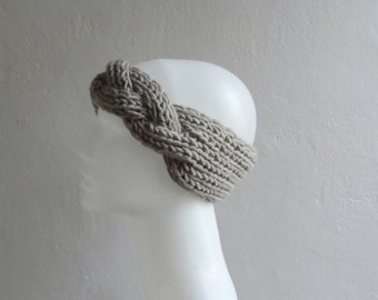 Knitted Headband,chunky Headband,ear Warmer Cabled Headband