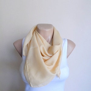 Pale Yellow Square Scarf, Women Scarf Scarves image 1