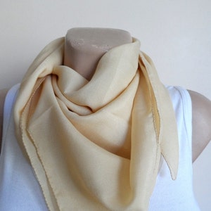 Pale Yellow Square Scarf, Women Scarf Scarves image 5