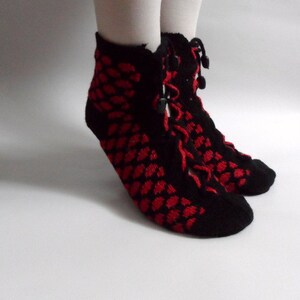 Slippers Socks, Home Slippers, Women Socks in Red Black image 4