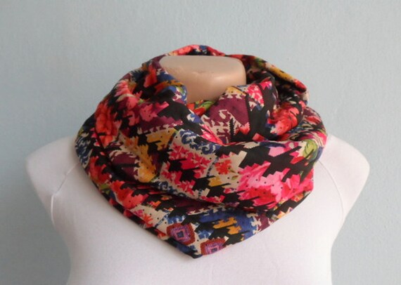 Colorful Loop Scarf, Cirle Scarf, Loop Scarf, Ethnic Scarf, Women Scarf, Infinity Scarf, Christmas Gift