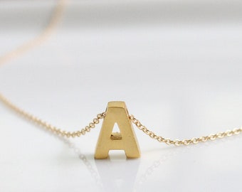 A Initial Necklace | Gold Filled Necklace | Gift for Her