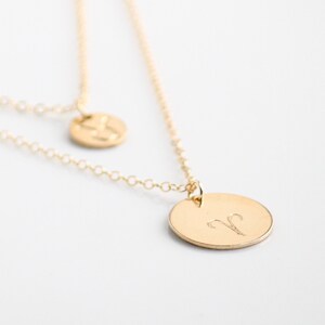 Large ZODIAC Charm Necklace | ZODIAC Pendant | 14k Gold Filled Coin Necklace
