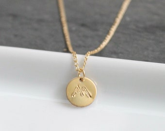 Mountain Mama Necklace | Gold filled charm necklace | Mountain gifts