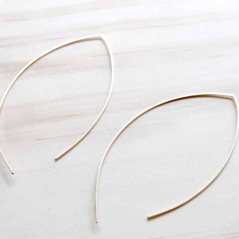 Hammered Threader Earrings 14k Gold Filled Silver Rose Etsy