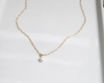 Collana DONNA ORO Collana con ciondolo Collana con ciondolo perla Oro bianco 750 Diamanti Diamanti Donna