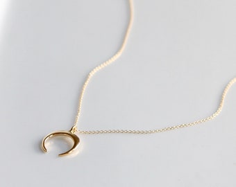 Crescent Charm Necklace | Bohemian Jewelry | Long Necklace | Little Hawk Jewelry