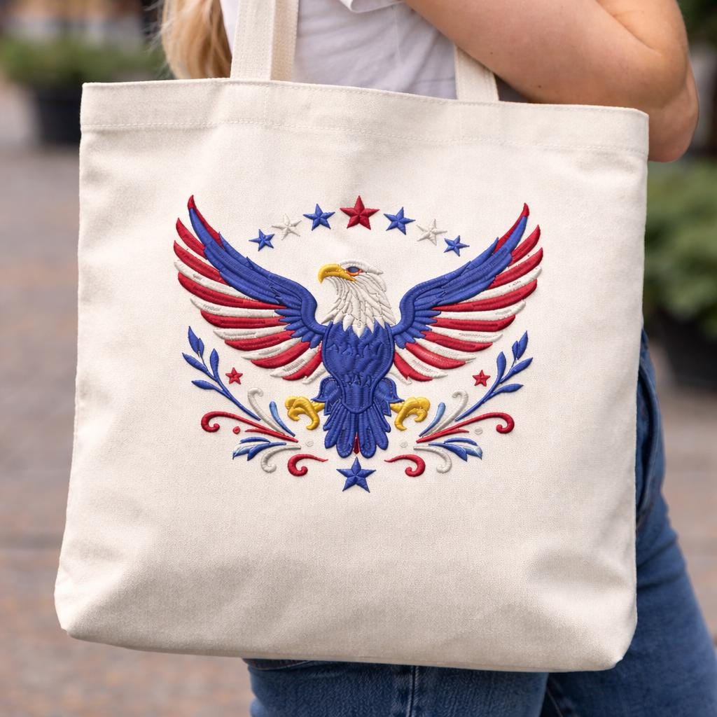Bald Eagle Machine Embroidery Design, American Flag Patriotic Eagle ...