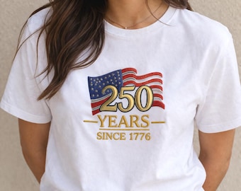 250 Years of America Embroidery Design, 1776-2026 USA Flag, Patriotic Fourth of July Embroidery File, Digital Download.
