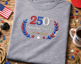 USA 250th Anniversary Machine Embroidery 1776-2026, 250 Years of America Embroidery Design, Patriotic Independence Day, Digital Download