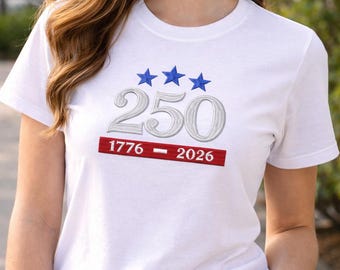 USA 250 years Machine Embroidery Design, 1776–2026 Digital Embroidery File, 250th Anniversary, Pes And Other Formats, Digital download.