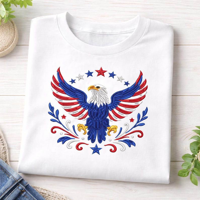 Bald Eagle Machine Embroidery Design, American Flag Patriotic Eagle ...