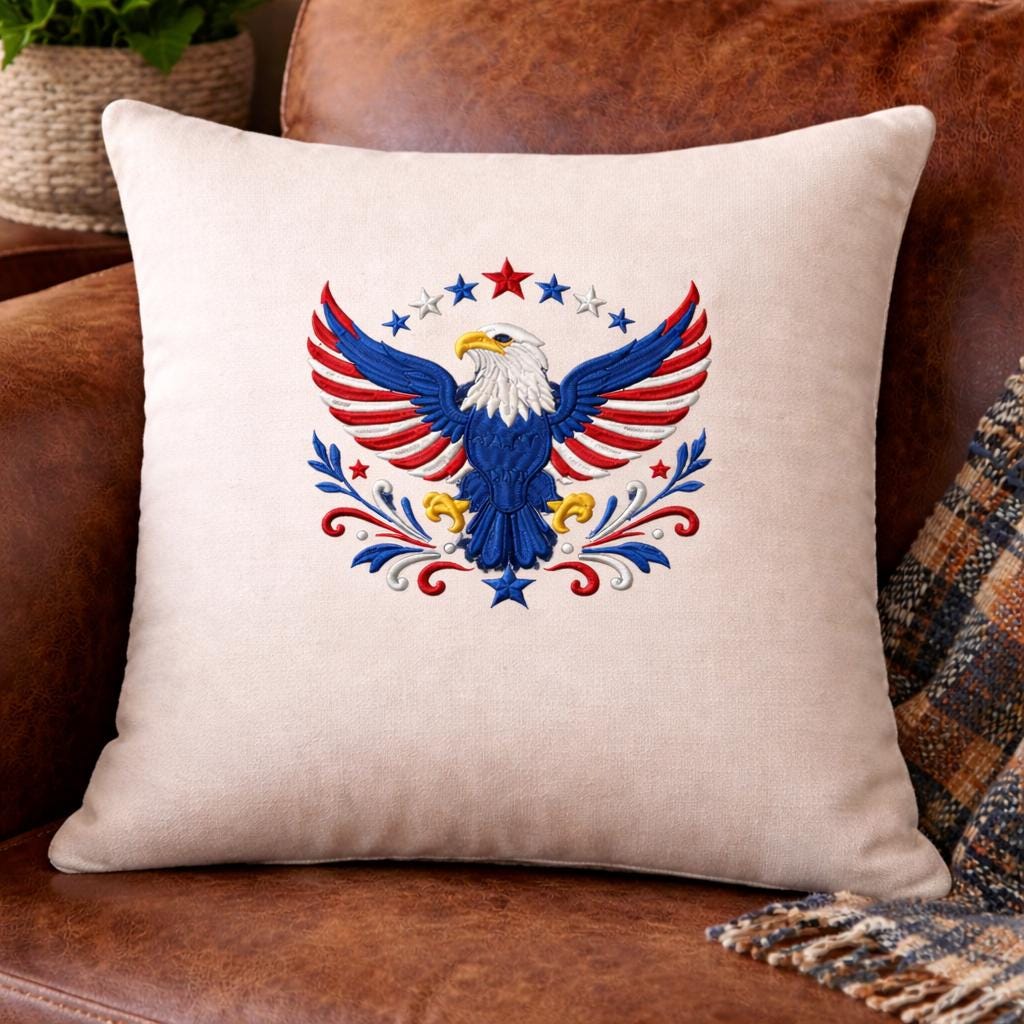 Bald Eagle Machine Embroidery Design, American Flag Patriotic Eagle ...