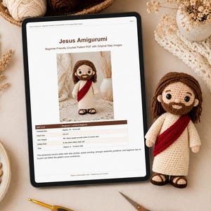 Jesus Amigurumi Crochet Pattern, Beginner Friendly Plush Tutorial (PDF Download)