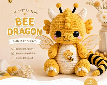 Biene Drachen Häkelanleitung Amigurumi Plüschtier Anfängerfreundlich PDF Pattern