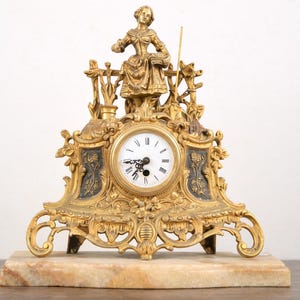 Antique 19th Century Bronze Clock | Rococo Style