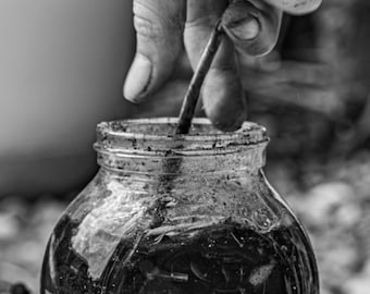 Arte mural para estudio creativo, decoración rústica, descarga digital.