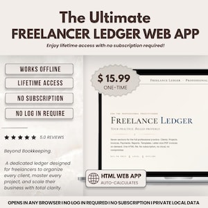 Freelancer Ledger-webapp | Klant, factuur, projecttracker (offline)