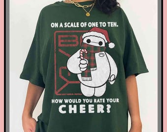 Santa Baymax Cheer Scale Shirt | Vintage Graphic Tee | Cute Trendy Shirt | Unisex Adult Kid | Aesthetic Gift | GA813