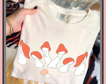 Fantasia Chinese Dancing Mushrooms Comfort Colors | Vintage Graphic Tee | Cute Trendy Shirt | Unisex Adult Kid | Aesthetic Gift | GA430