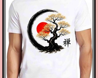 Enso Circle and Bonsai Tree Meme Gamer Cult Movie | Vintage Graphic Tee | Cute Trendy Shirt | Unisex Adult Kid | Aesthetic Gift | GA415
