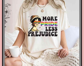 More Pride Less Prejudice Shirt, Jane Austen T-Shirt | Vintage Graphic Tee | Cute Trendy Shirt | Unisex Adult Kid | Aesthetic Gift | GA680