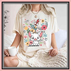Disney Moana T-Shirt, Hei Hei And Pua Floral Shirt – Unisex T-Shirt, Hoodie, Kids Tee & Baby Romper | All Colors | Premium DTF Print