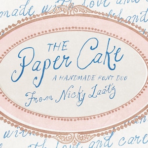 Paper Cake Font – Handwritten, Wedding Invitation, Vintage, Romantic Typeface (Etsy Desktop EULA)