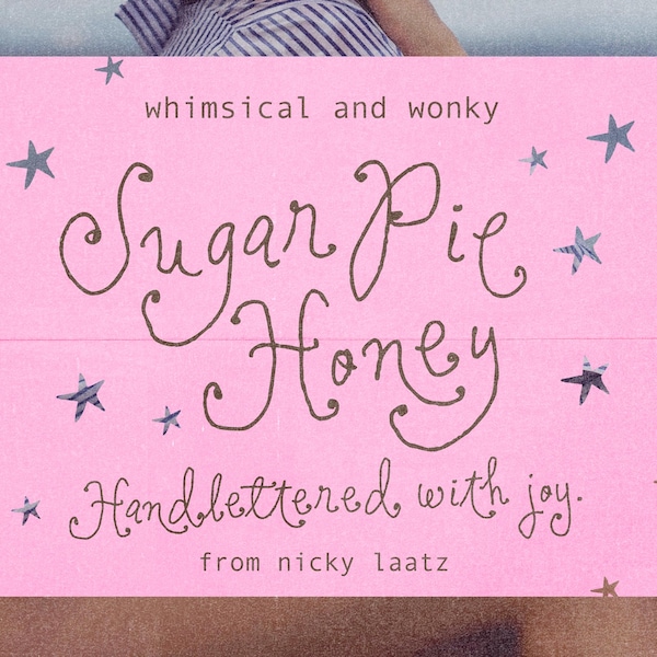 Sugar Pie Honey Font – Handwritten, Romantic, Whimsical, Invitation Typeface (Etsy Desktop EULA)