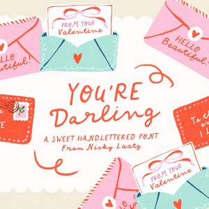 Czcionka „Youre Darling” – pismo odręczne, zaproszenia ślubne, romantyczne, plakatowe (licencja EULA Etsy Desktop)
