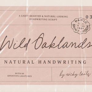 Wild Oaklands Script Font – Handwritten, Inky, Poster, Authentic Typeface (Etsy Desktop EULA)